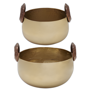 TAZÓN S/2 10/12´´ CON MANIJAS, ORO