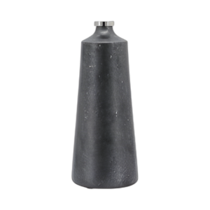 VIDRIO, JARRÓN DE 18´´ H CON ANILLO, NEGRO