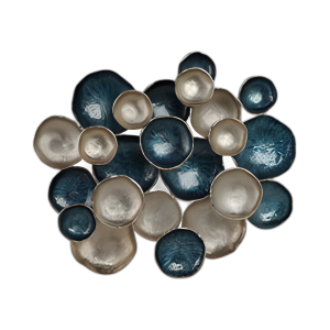 37X31 METAL MULTI DISC DECOR, AZUL/PLATA