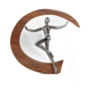 GIMNASTA DE METAL DE 14´´ , PLATA