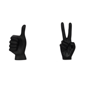 S/2 HAND SIGN BOOKENDS, BLACK