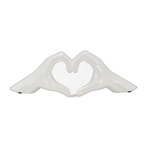 5´´ HAND-HEART, WHITE