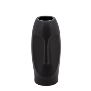 JARRÓN DE CARA DE 10´´ H, NEGRO