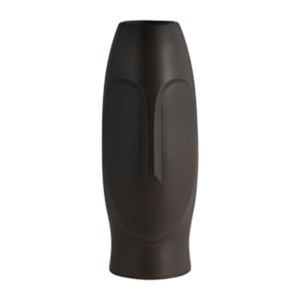 JARRÓN DE CARA DE 14´´ H, NEGRO