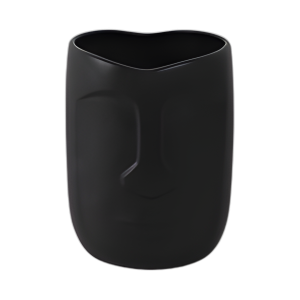 JARRÓN DE CARA DE 6´´ , NEGRO