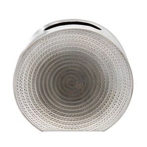 JARRÓN REDONDO DE METAL DE 11´´ H, BLANCO