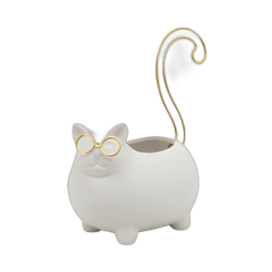 BANDEJA DE BARATIJAS DE KITTY DE 8´´ H, BLANCO