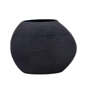 JARRÓN TEXTURIZADO DE VIDRIO DE 8´´ H, NEGRO