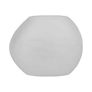 JARRÓN TEXTURIZADO DE VIDRIO DE 8´´ H, BLANCO ESMERILADO