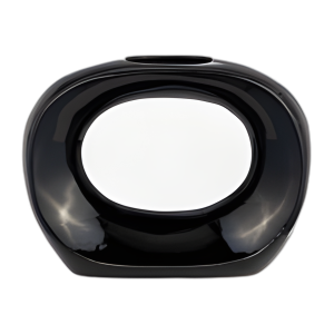 CER, JARRÓN OVALADO DE 11´´ H, NEGRO BRILLANTE