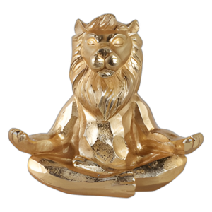 RESINA 7´´ LION DE YOGA, ORO