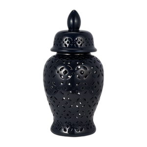 JAR DE TEMPLOS DE MARGARITAS DE 24´´ , AZUL MARINO