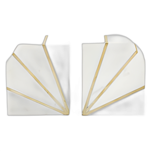 S/2 MÁRMOL 5´´ H BOOKENDS PULIDOS CON INCRUSTACIONES DE ORO, WHT