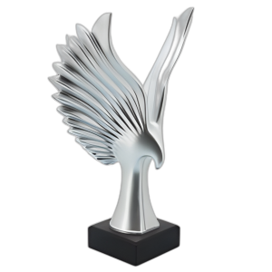 ACENTO DE MESA DE ÁGUILA DE RESINA DE 20´´ H, PLATA