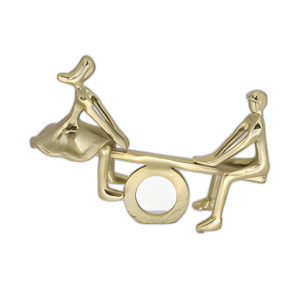 METAL, PAREJA DE 15´´ EN SEED-SAW, ORO