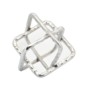 ORBES CUADRADOS DE METAL DE 7´´ , PLATA