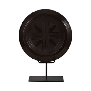 MADERA, ACENTO DE MESA AZTECA DE 24´´ , MARRÓN