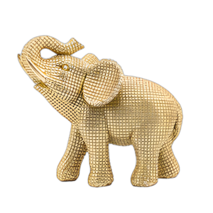 ACENTO DE MESA DE ELEFANTE DE RESINA 7´´ , ORO