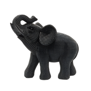 ACENTO DE MESA DE ELEFANTE DE RESINA 7´´ , NEGRO