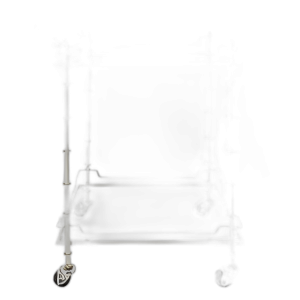 CARTRO DE BARRA DE DOS NIVELES DE 30´´ H, PLATA