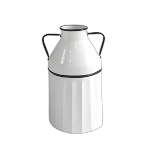 CUBO DE LECHE DE METAL DE 18´´ H, BLANCO