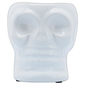 CER, JARRÓN DE CRÁNEO DE 5´´ , BLANCO