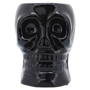 CER, JARRÓN DE CRÁNEO DE 6´´ , NEGRO