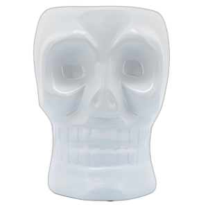 CER, JARRÓN DE CRÁNEO DE 6´´ , BLANCO