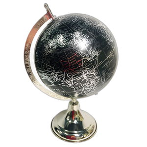 METAL, GLOBO DE 13´´ H, NEGRO/PLATA