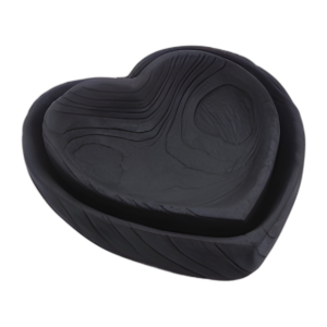 MADERA, S/2 9/10´´ TAZONES DE CORAZÓN, NEGRO