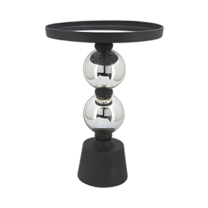 METAL, MESA LATERAL DE 22´´ H ORBE, TAPA DEL ESPEJO, SIL/BLK