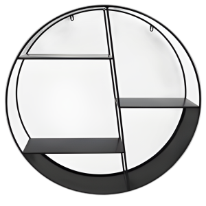 METAL, ESTANTE REDONDO DE 4 CAPAS DE 32´´ , NEGRO