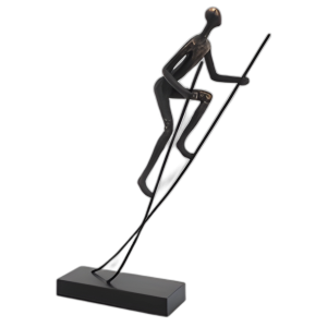 RESINA, HOMBRE DE 15´´ H EN ZANCOS, BRONCE