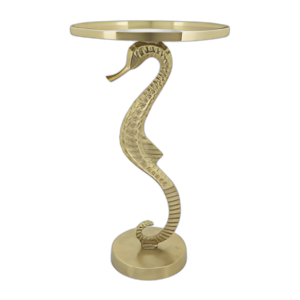 METAL, MESA LATERAL DE CABALLOS DE MAR DE 25´´ , GOLD KD