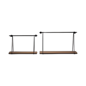 METAL/MADERA, S/2 12/14´´ H SWING COMO ESTANTES DE PARED, B