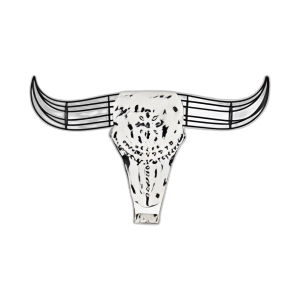 METAL, ACENTO DE PARED DE BÚFALO DE 12´´ H, NEGRO/BLANCO