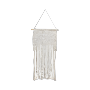 MADERA, ESTANTE DE PARED DE MACRAMÉ DE 18´´ , MARFIL