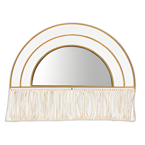 METAL/MADERA, DECO DE PARED CON ESPEJO ARQUEADO DE 17´´ H, ORO