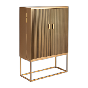 MADERA, GABINETE DE 2 PUERTAS DE 55´´ H, ORO