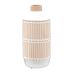 CER, JARRÓN AZTECA REDONDO DE 12´´ , MARFIL