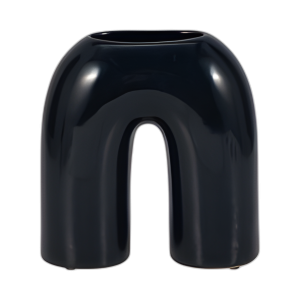 CER, JARRÓN DE HERRADURA DE 8´´ , AZUL MARINO