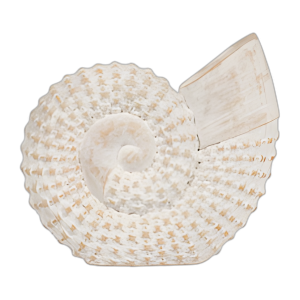 RESINA, ACENTO DE MESA DE CONCHA DE 7´´ H, BLANCO
