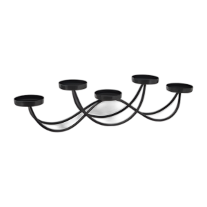 METAL, SOPORTES DE 5 PILARES DE 24´´ L, NEGRO