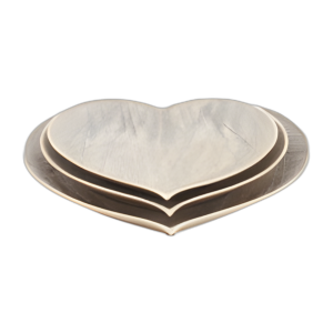 CER, S/3 12/13/15´´ PLACAS DE CORAZÓN RAYADAS, CHAMPGN