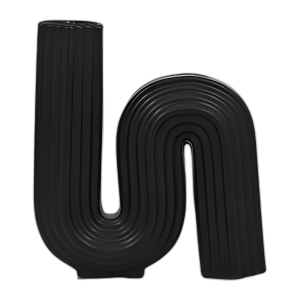 CER, JARRÓN DE BUCLE DE 11´´ H, NEGRO