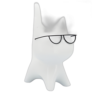 PORCELANA, KITTY DE 8´´ H CON GAFAS, BLANCO