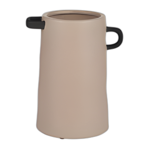 CER, JARRÓN DE OREJAS DE 9´´ H, CREMA IRLANDESA