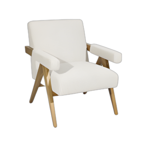 MADERA, SILLA DE ACENTO ESCANDINAVO, MARFIL