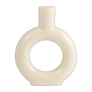 CER, JARRÓN RECORTADO REDONDO DE 9´´ , ALGODÓN