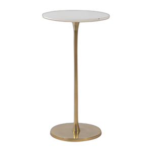 METAL, MESA DE BEBIDA REDONDA DE 24´´ H, ORO/BLANCO